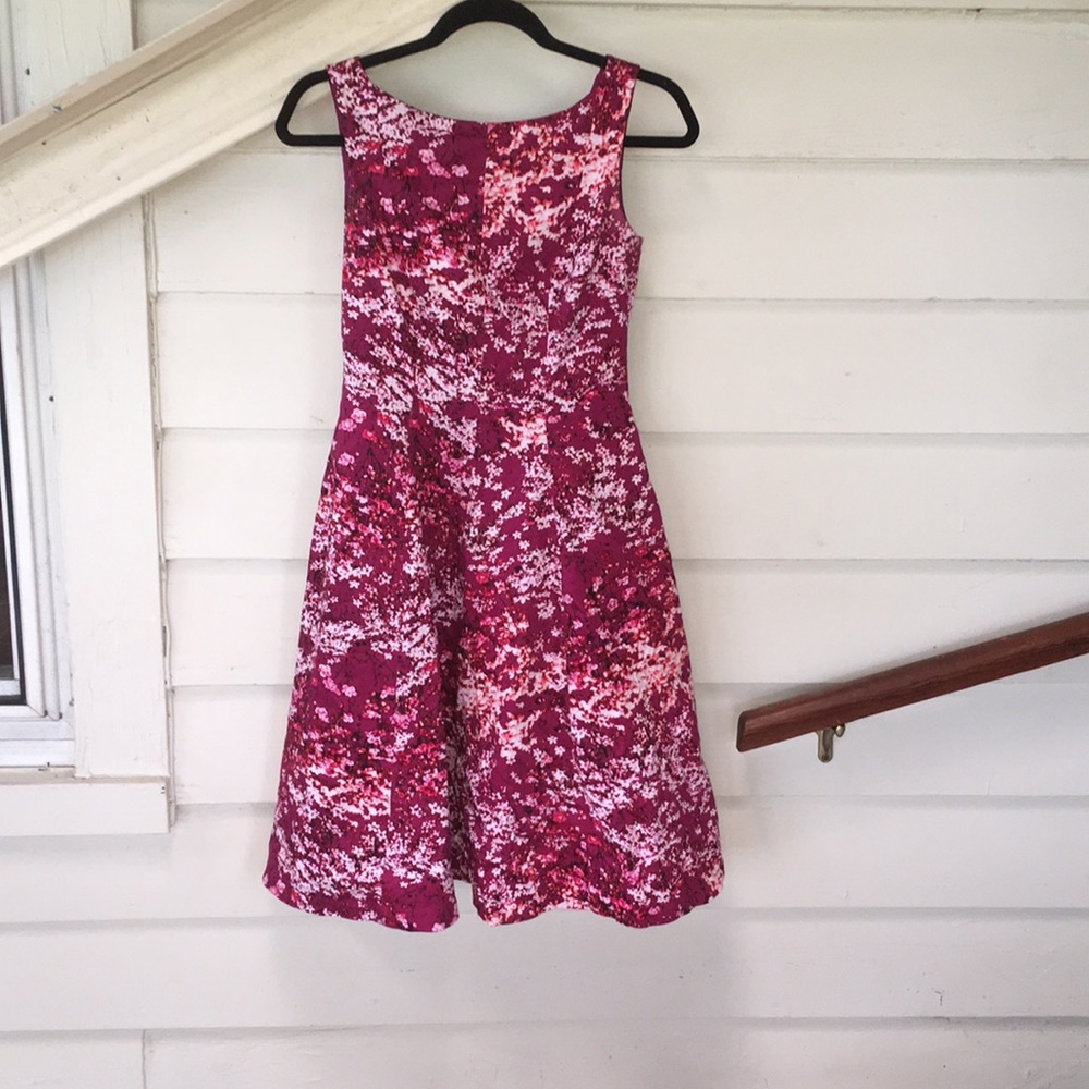 Maggy London Dress floral pink red A line 2 - Picture 5 of 8